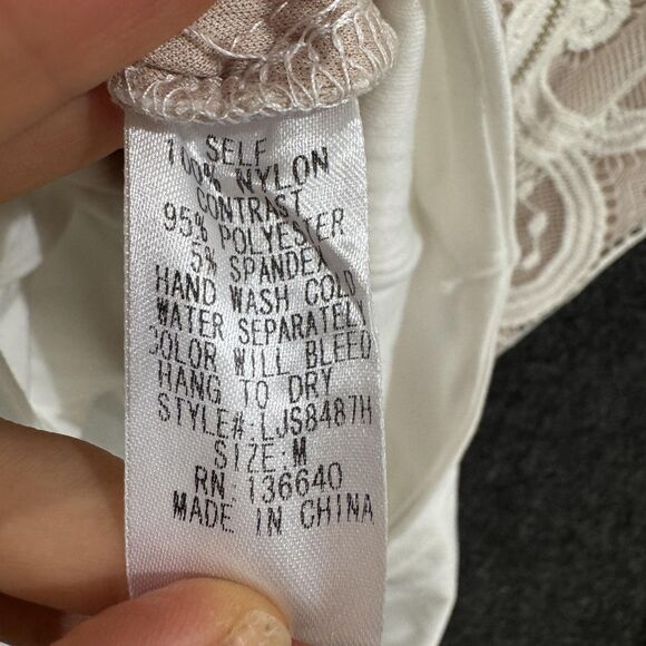 L'Atiste Bodysuit Women's Medium White Nude Lace Long Sleeve Enchanted Top - Picture 9 of 9